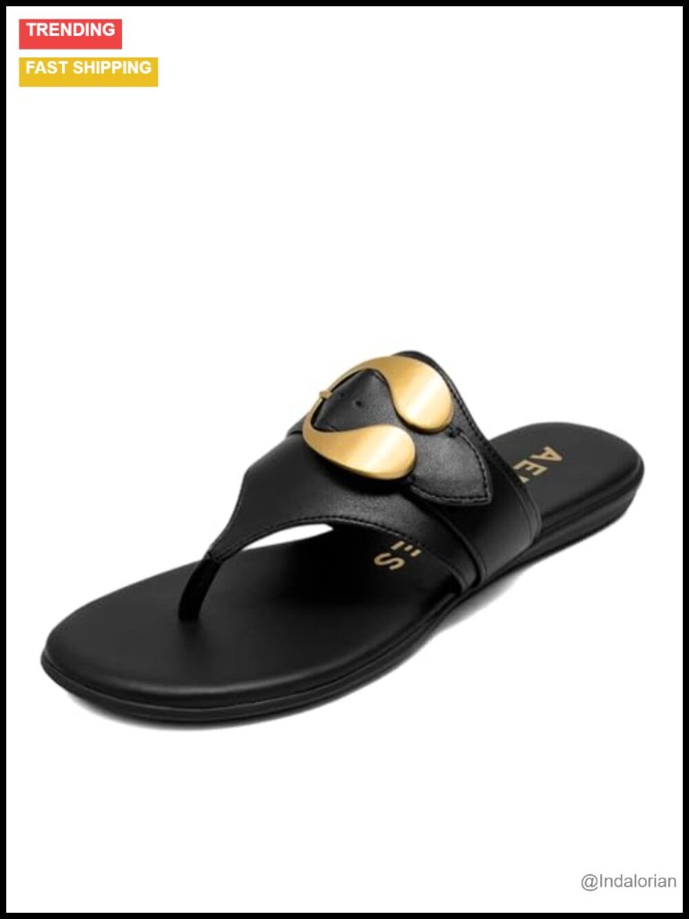 Faux Leather Flat Thong Sandals Slip On OrthoLite Comfort
